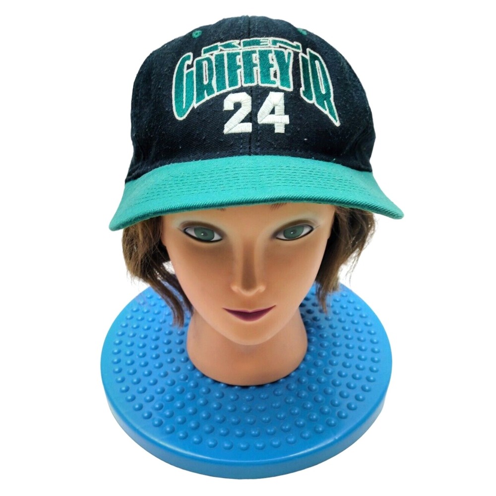 Nutmeg‎ Seattle Mariners Cap Ken Griffey Jr. Snap Back, Black & Green Hat VTG - Picture 2 of 8